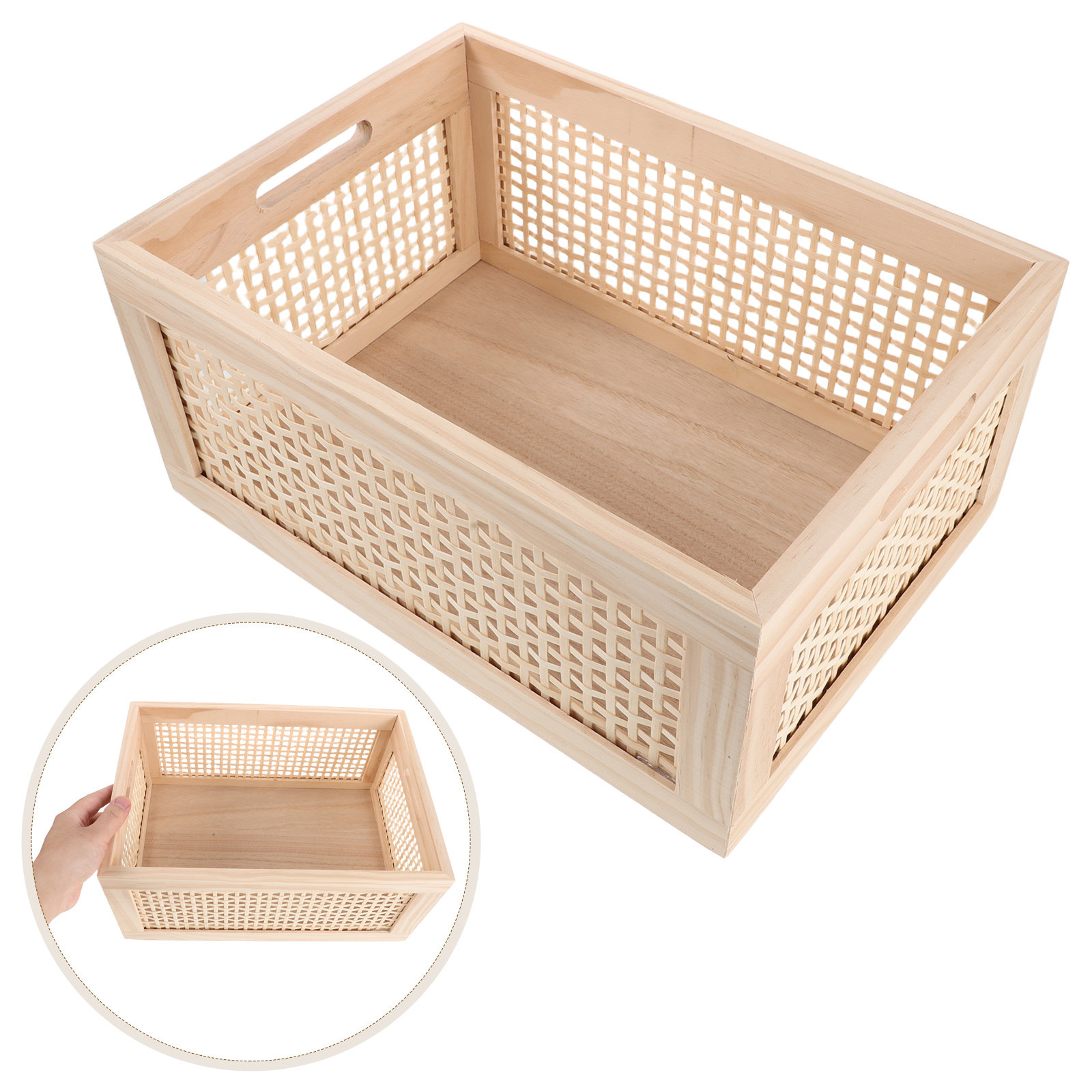 Desk Organizer - Cesta de almacenamiento tejida, pequeña, de