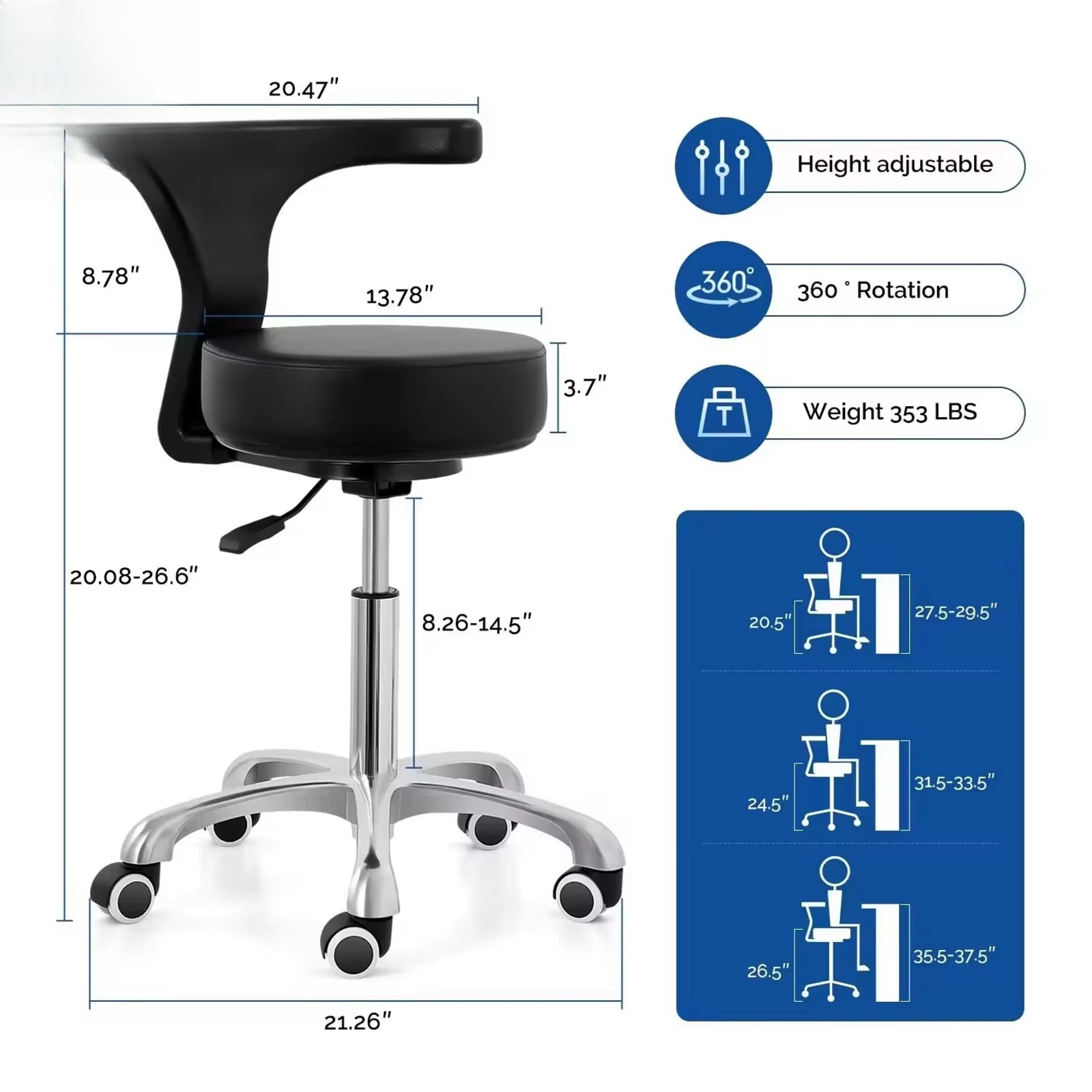 Silla elevadora médica comerci - Office Stool reseña y precio