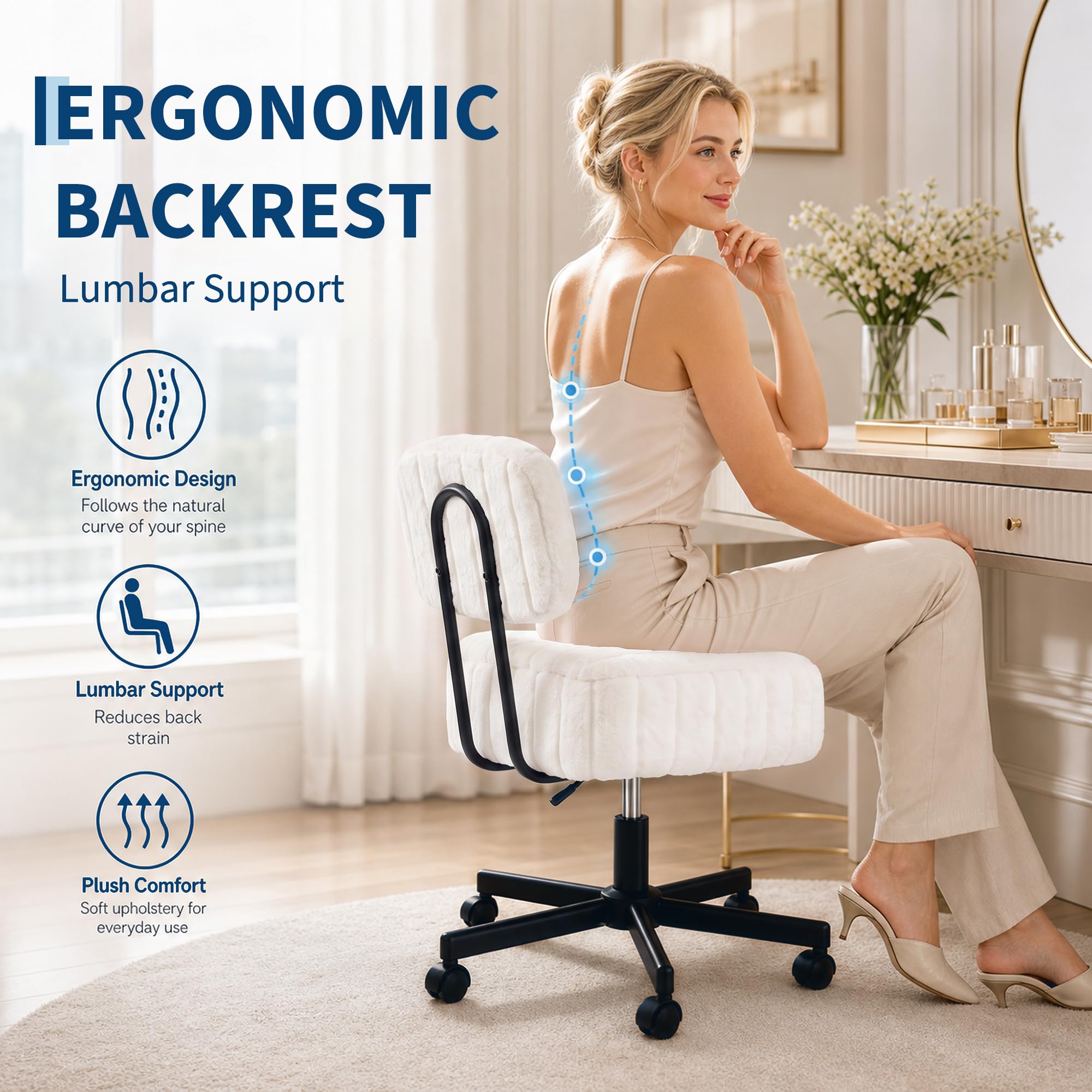 Silla de tocador con espacio d - Office Stool reseña y precio